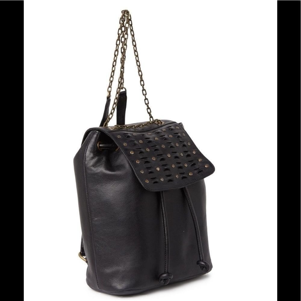Frye Jade Studded Leather Backpack, ADJUSTABLE‎ Chain/Leather Strap, Black, NWT